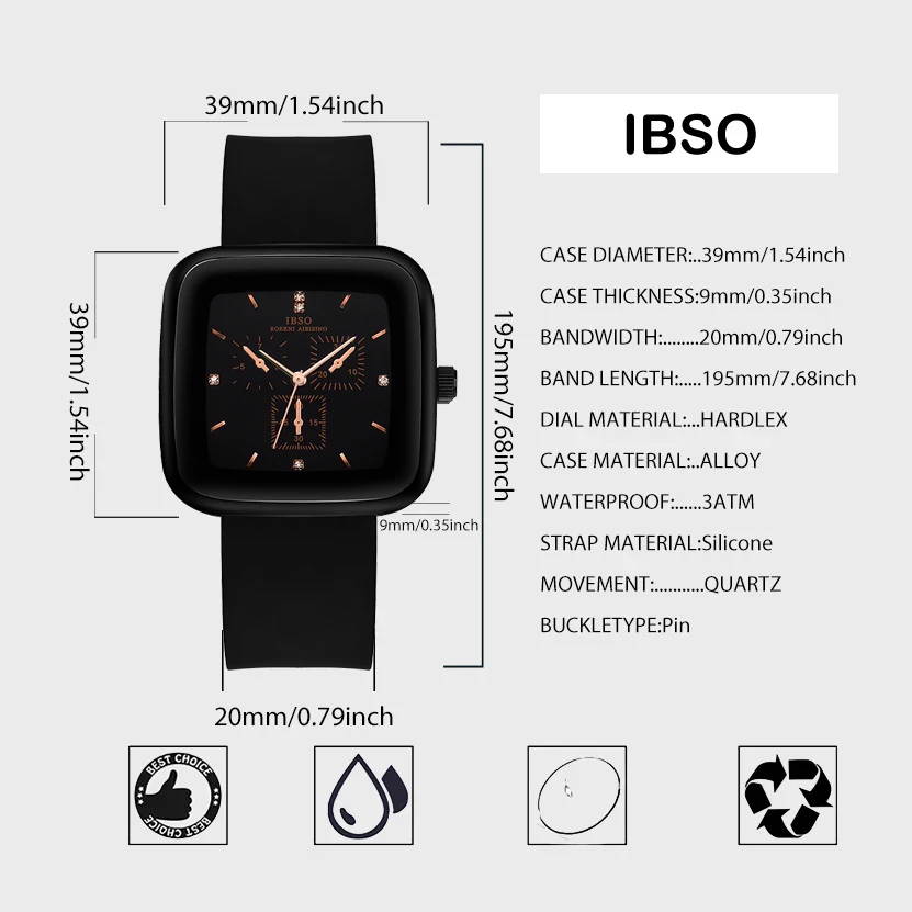 Luxury Brand Suare Watch Women Small Dial Waterproof Wrist Hand Clock Girl Gift Silicone Strap Original Designer Lady Wristwatch