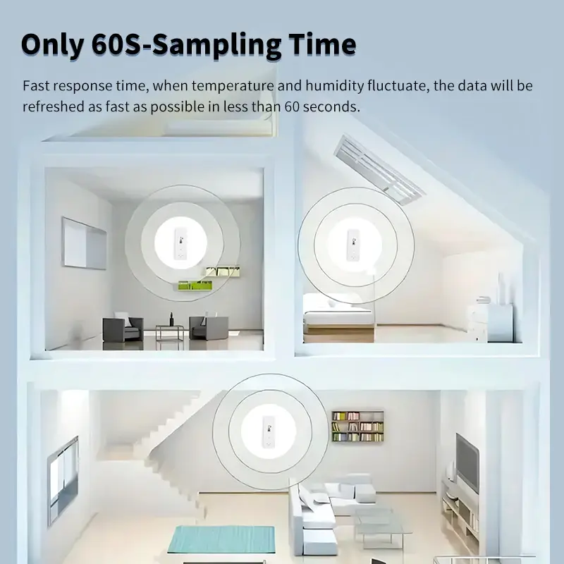 Support Tuya Zigbee Temperature Humidity Sensor Smart Home Device Compatible with Google Home Alexa for Environmental Monitoring - Image 2