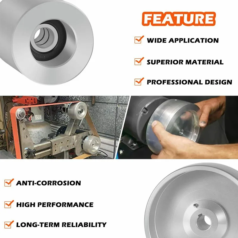 Belt Grinder 2" X 72" Wheel Set Aluminum Wheels for Knife Grinder