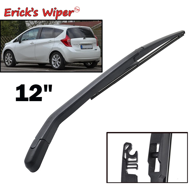 Erick's Wiper 12" Rear Wiper Blade & Arm Set Kit For Nissan Note E12