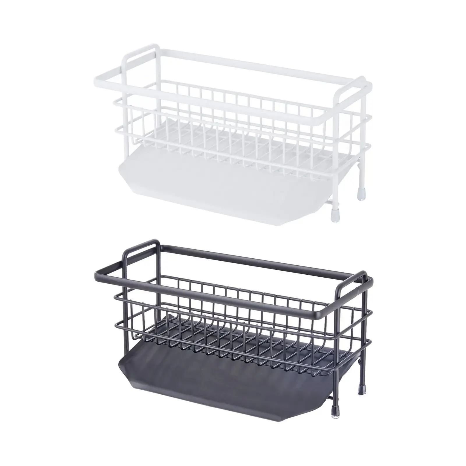 Stainless Steel Sink Tray Drainer Rack Easy Clean Free Standing for Bathroom