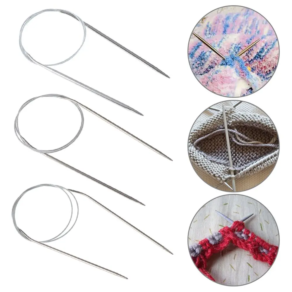 Stainless Steel Circular Knitting Needle Handmade Weaving Crochet Hook Household DIY Crafts Needlework Supplies Sewing Pins