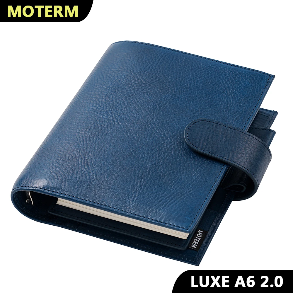 Motherm Full Grain Pelle Conciata Al Vegetale Luxe 2.0 A6 Anelli Planner Con Raccoglitore Per Anelli Da 30 Mm Agenda Agenda Organizer