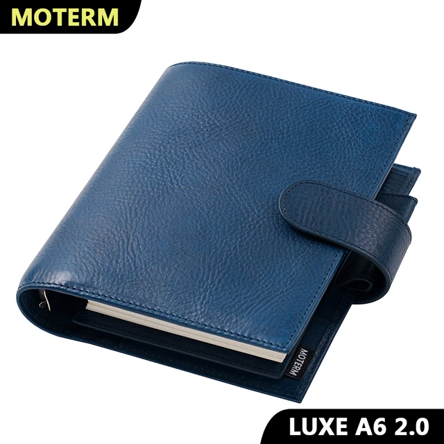 Motherm Full Grain pelle conciata al vegetale Luxe 2.0 A6 anelli Planner  con raccoglitore per anelli