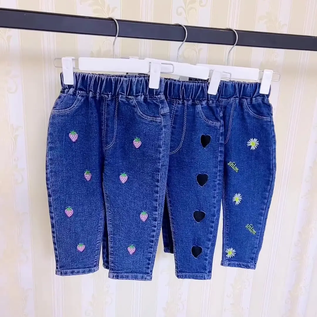 سراويل للأطفال بطباعة كرتونية ، جينز فضفاض غير رسمي يناسب جميع الملابس ، أولاد وبنات ، ربيع ، خريف ، جديد ،