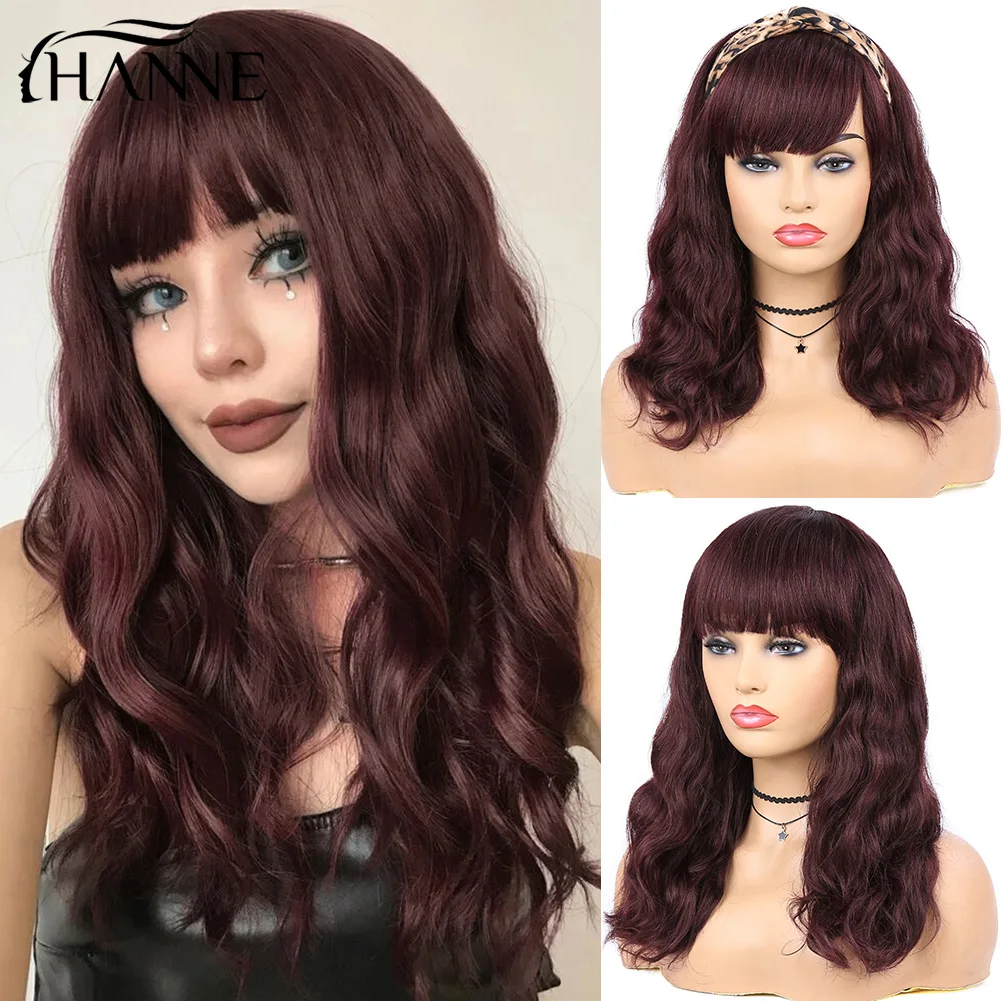 

Body Wave Wig With Free Bangs No Lace Natural Wave Human Hair Wigs Full Machine Made 150% Density Brazilian Hair Fast Shipping