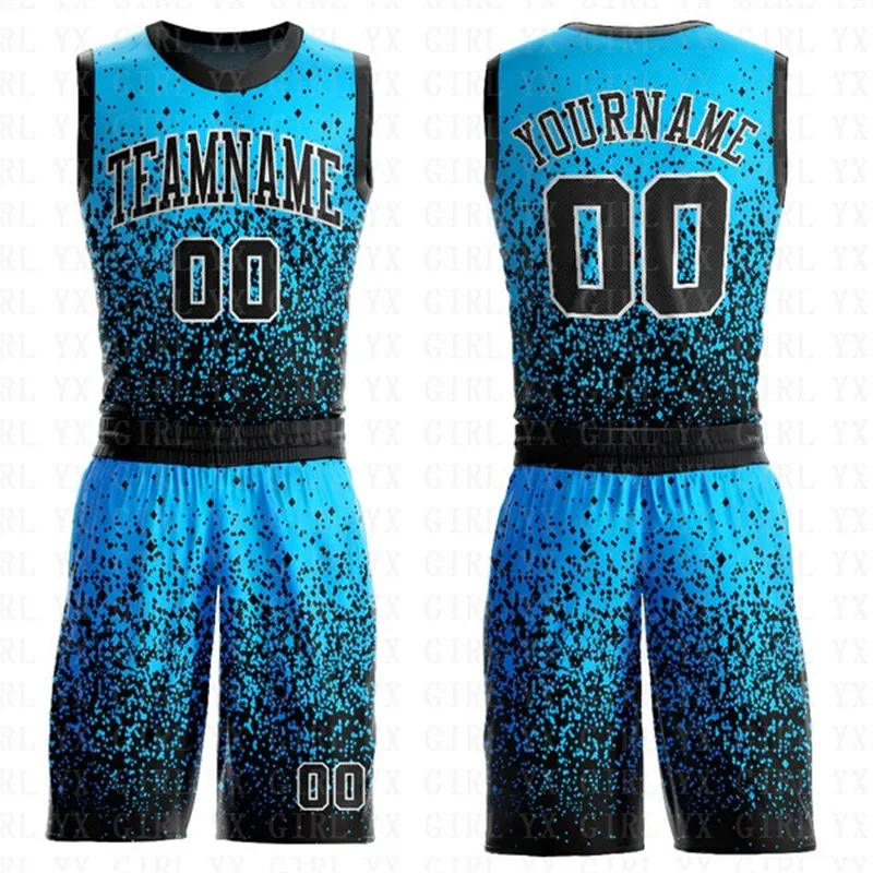 Custom Black White-Silver Gray Round Neck Sublimation Basketball Suit Jersey 3D Printed Tank Tops And Shorts Personlized Team