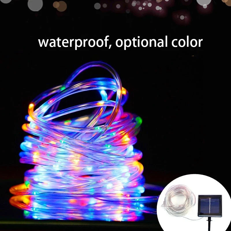 LED Solar Tube String Lights Garland Garden Lawn Decoration christmas halloween lights outdoor Home battery operated christmas lights