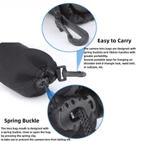 RF11 Camera Lens Pouch Bag Waterproof Video Lens Soft Drawstring Protector Case For Canon Sony Nikon for Most Digital SLR Camera - Image 3