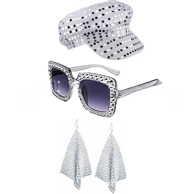 Set De Accesorios Disco Para Mujer – 5 Piezas: Gafas, Collar, Pendientes, Diadema Y Pulsera – Fiesta De Los 70, Carnaval Y Halloween