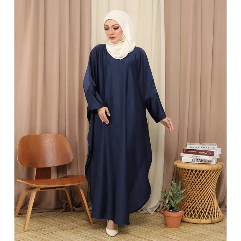 Muslim Abaya Black Women Long Dress 2023 Prayer Garment Moroccan Robe Kaftan Dubai Dresses Batwing Sleeve Islam Clothing Turkey