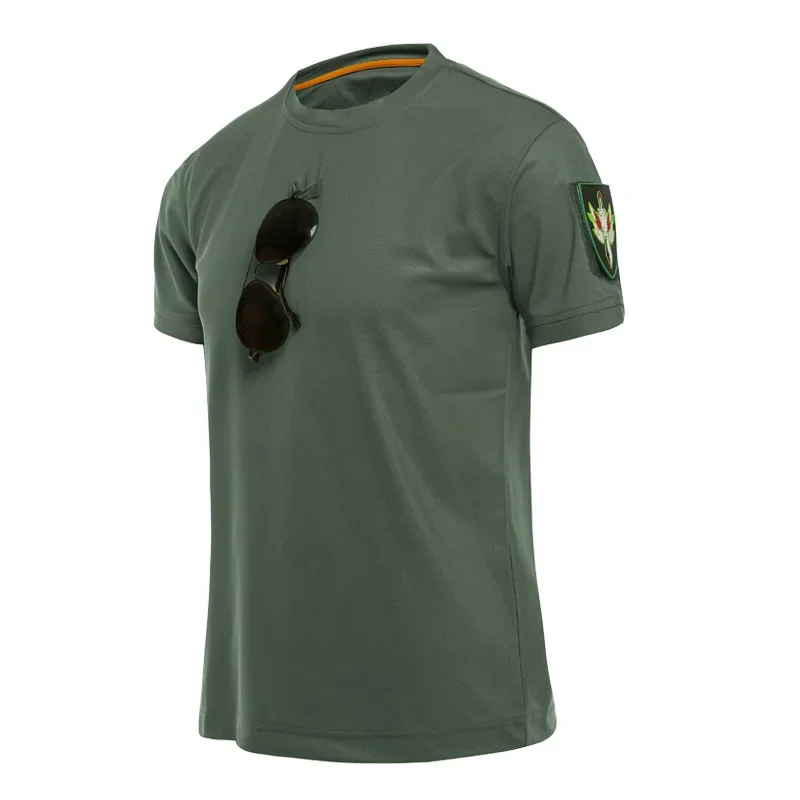 Men's Summer Fast Dry Pullerover O-Neck Tees Breathable Tactical Camping Trekking Hiking Climbing Quick Dry Sport T-Shirt