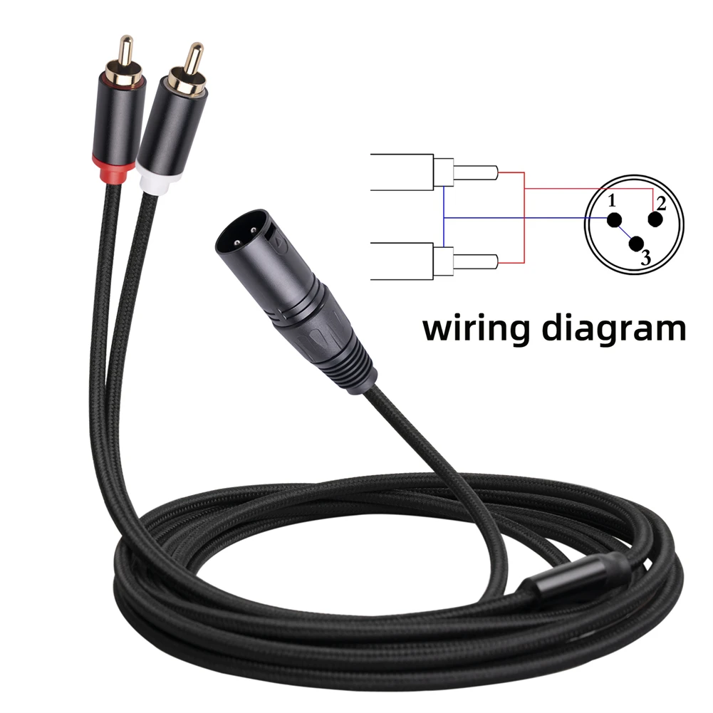 

Audio Equipment Male Audio Cable Bag Packing Aluminum Alloy Copper Conductor Microphone XLR Male To 2-RCA Male