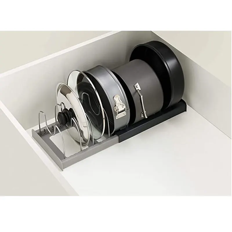 

Retractable Pot Lid Rack Stainless Steel Spoon Holder Shelf Cooking Dish Drainer Drying Rack Kitchen Organizer Pan Cover Stand