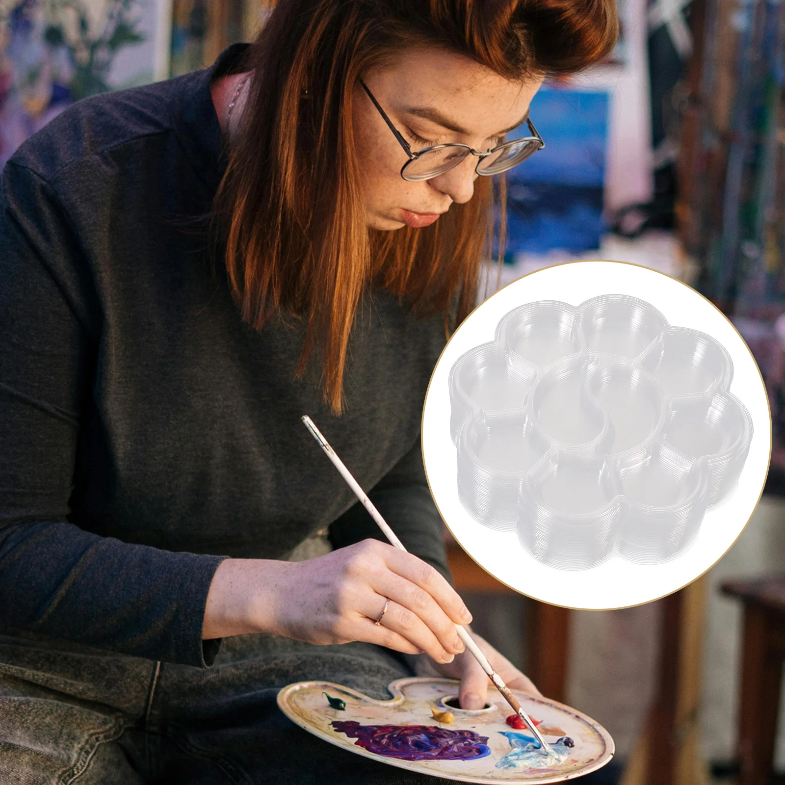 

Painting Water Color Palette Disposable Color Mixing Plate Paint Tray Palette Oil Painting Palette