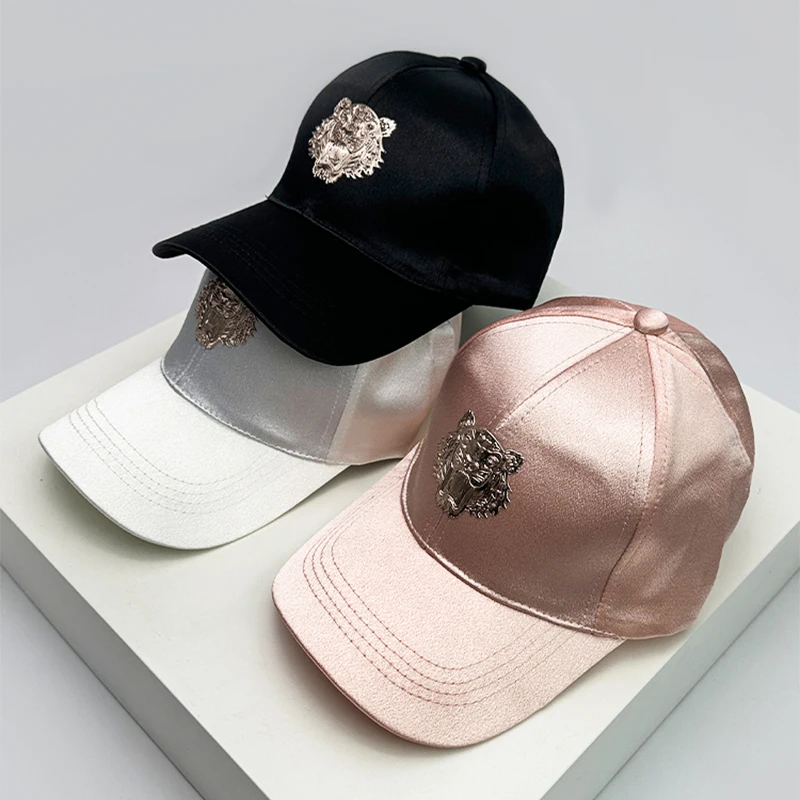 

New Mercerization Metal Tiger Baseball Hats Men Women Versatile Sunscreen Korean Snapback Caps Fashion Outdoor Recreational ins