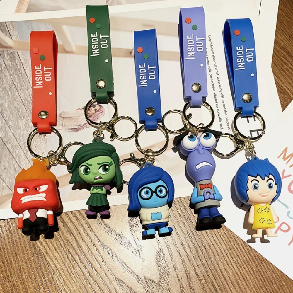 

Pixar 3D Anime Figures Doll Brain Agent Team INSIDE OUT Cartoon Keychain Car KeyRing Pendant Animation Action Figure Toys gifts