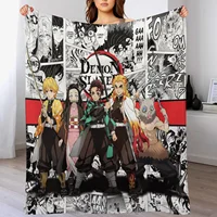 Demon Antistatic Soft Blankets & Throws Blanket Slayer Fluffy Decorative Anime Custom Fleece 1