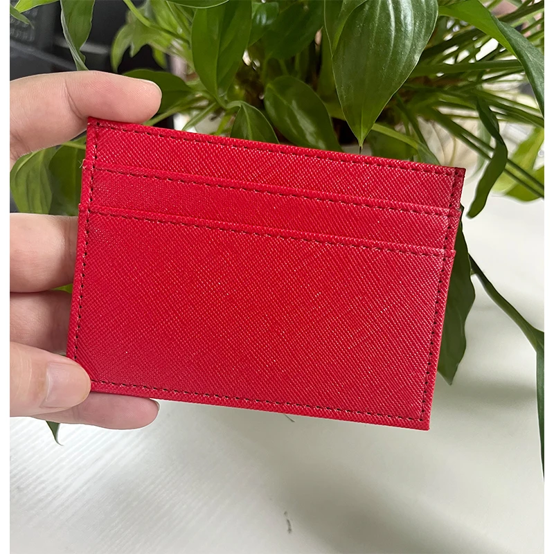 Personalized Initials Slim Leather Card Holder - Custom Monogram Name Wallet and DIY Gift