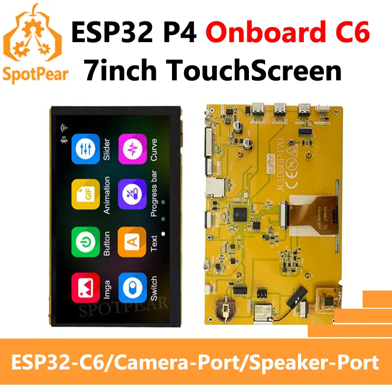 ESP32 P4 Development Board 7inch Display 7 inch LCD TouchScreen Onboard ESP32-C6 / Camera-Port / Speaker-Port Development Board