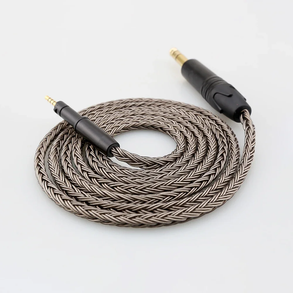 HIFI 2.5/3.5/4.4/6.35mm XLR 16 Core Grey Silver Plated Earphone Cable For Sennheiser HD599 HD569 HD 560S HD559 hd560s