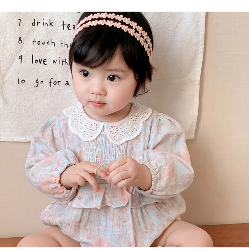 

Sweet Petal Collar Baby Girls Romper Cotton Breathable Infant Bodysuit for Toddler Girls Clothing Children Outfits Baby Costumes