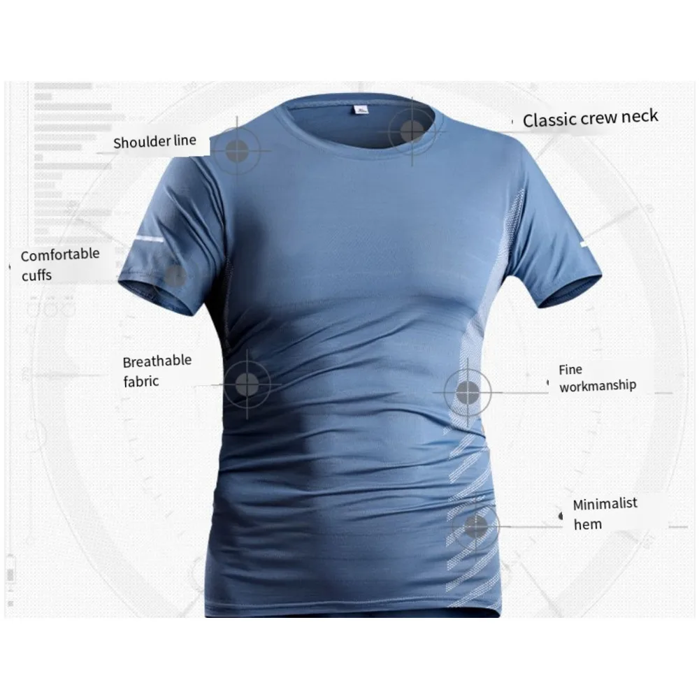 Ice sensitive elastic top 2024 summer new ice silk outdoor sports fitness short sleeved T-shirt_voghion.com