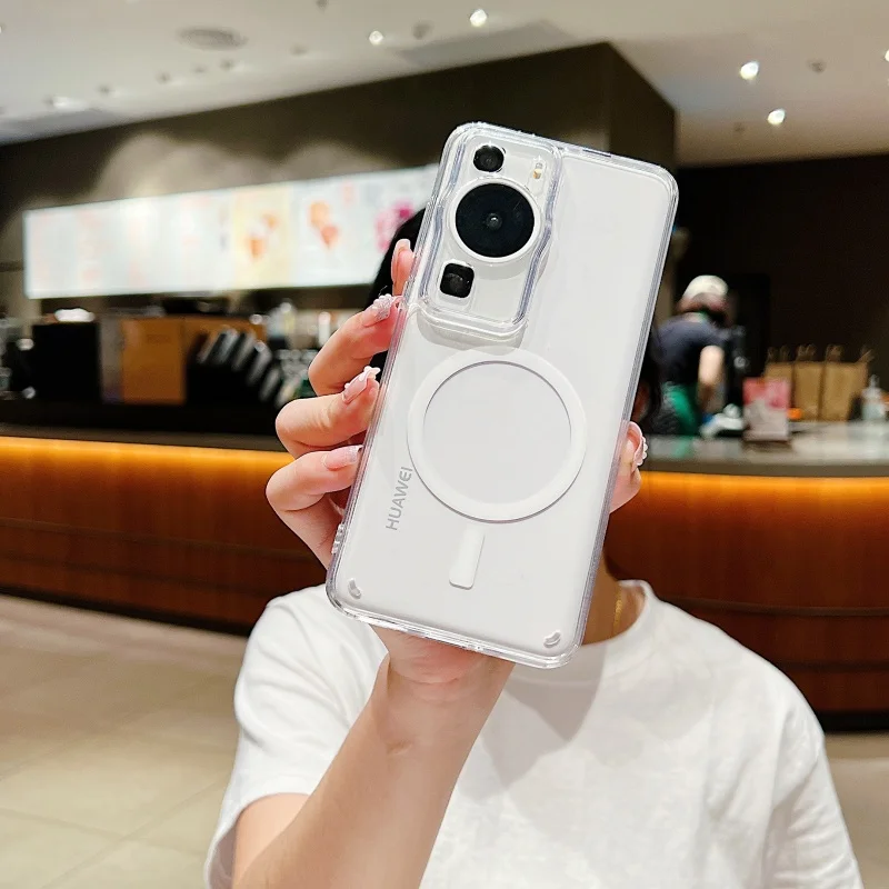 Transparent Acrylic Magnetic Wireless Charging Soft Case Cover