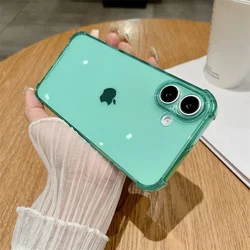 Luxury Transparent Jelly Silicone Shockproof Phone Case with Soft Touch - iPhone 16 (Mint Green)