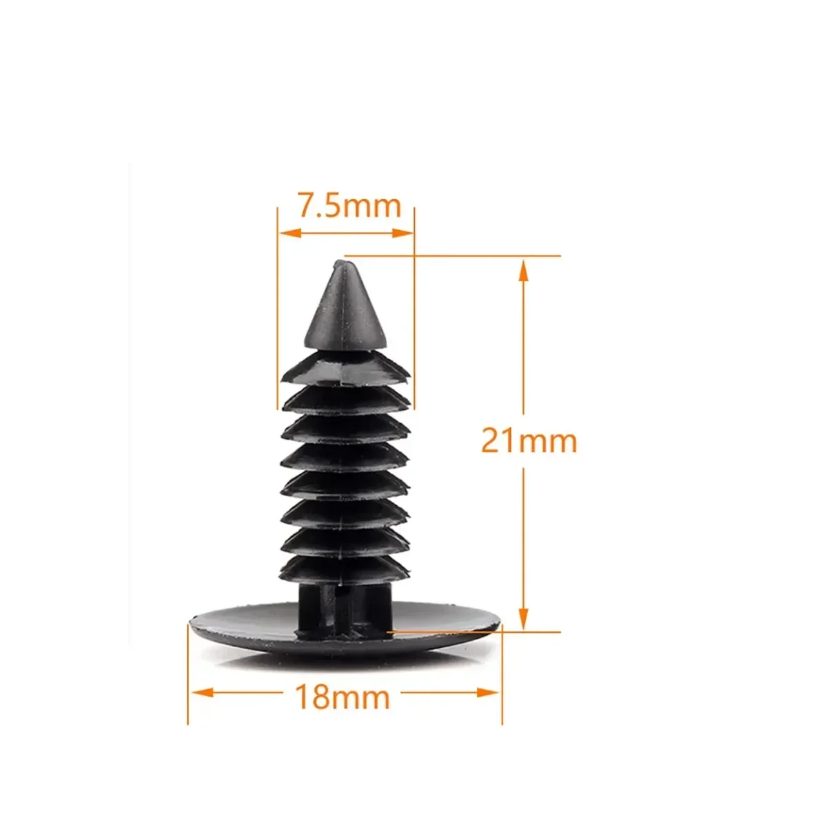 Black White Nylon Tree Shaped Automotive Rivets Automotive Push Type Plastic Snap Rivets