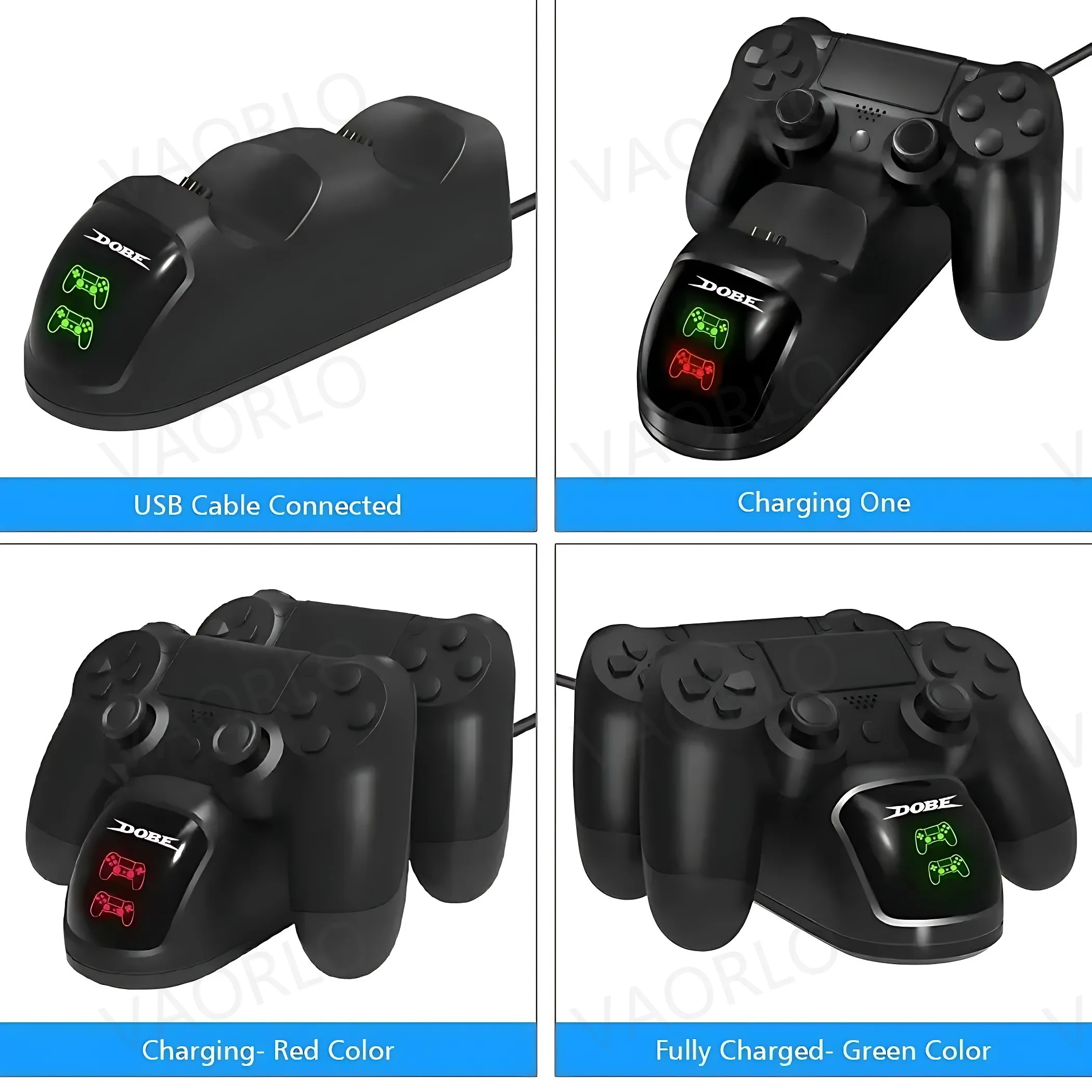 PS4 Controller Charging Dock Station with Indicator Light