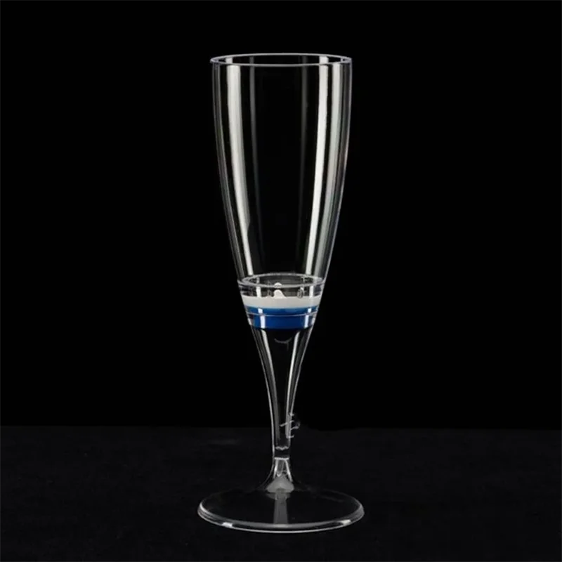 6Pcs per lot Liquid active LED Champagne Glass light up LED Flash Champagne Cup for club bar Party Decoration Christmas supplies