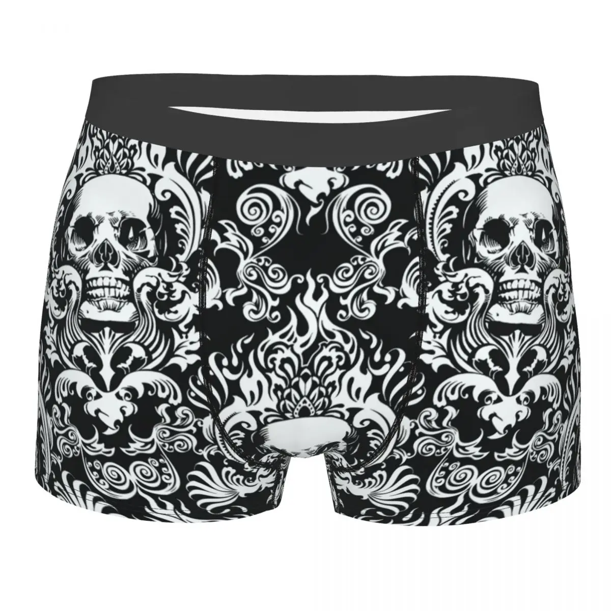 

Custom Gothic Skull Flower Boxers Shorts Men Goth Halloween Briefs Underwear Fashion Underpants