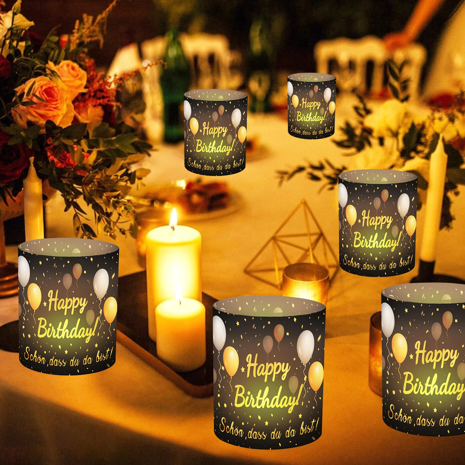 Birthday Candle Decoration 12pcs Happy Birthday Candle Table Decoration Mini Candle Tea Lamp Lampshade Tea Candlestick Candl
