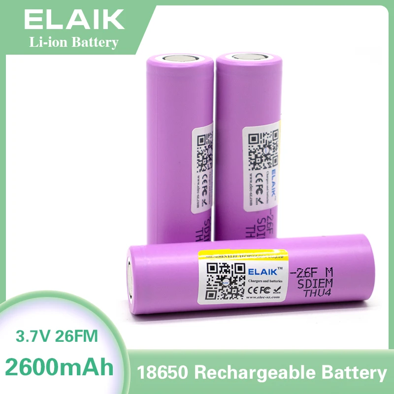 Nuovo Originale 3.7V Icr18650 Per Batterie Samsung 18650 26F Batteria Ricaricabile Agli Ioni Di Litio 2600Mah Per Uso Torcia 3 Pezzi