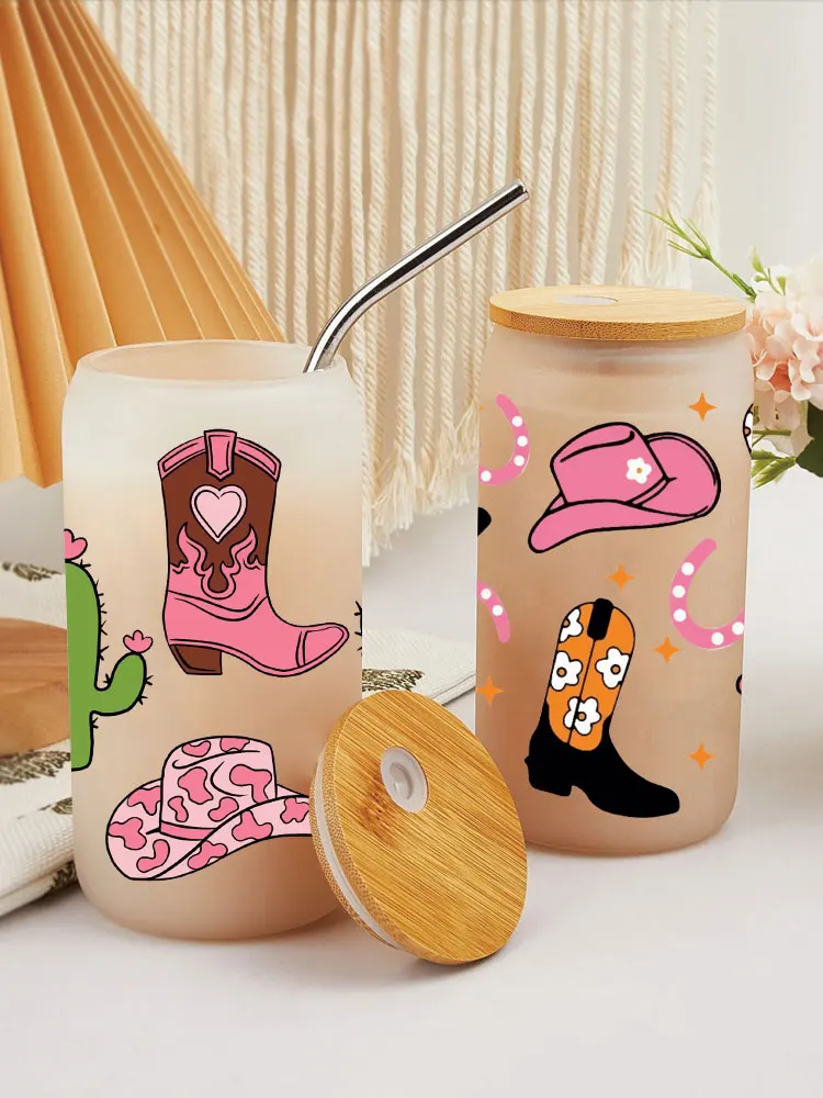 UV DTF Transfer Sticker Cow For The 16oz Libbey Glasses Wraps Bottles Cup Can DIY Waterproof Decals D3960