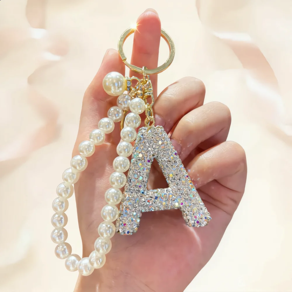 Portachiavi Personalizzato con Iniziale A-Z, Lettera Lucida dell'Alfabeto, Acquista 2 e Ricevi 1 GRATIS, Ciondolo per Borsa, Portachiavi per Auto, Regalo per la Migliore Amica