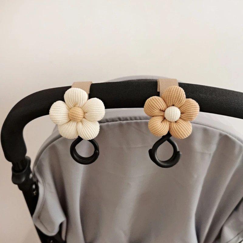 Baby Stroller Hook Sweet Flower Children Cart Umbrella Hanging Bag Storage Loop Hook Infant Supplies Storage Accessories stroller hook stroller accessories