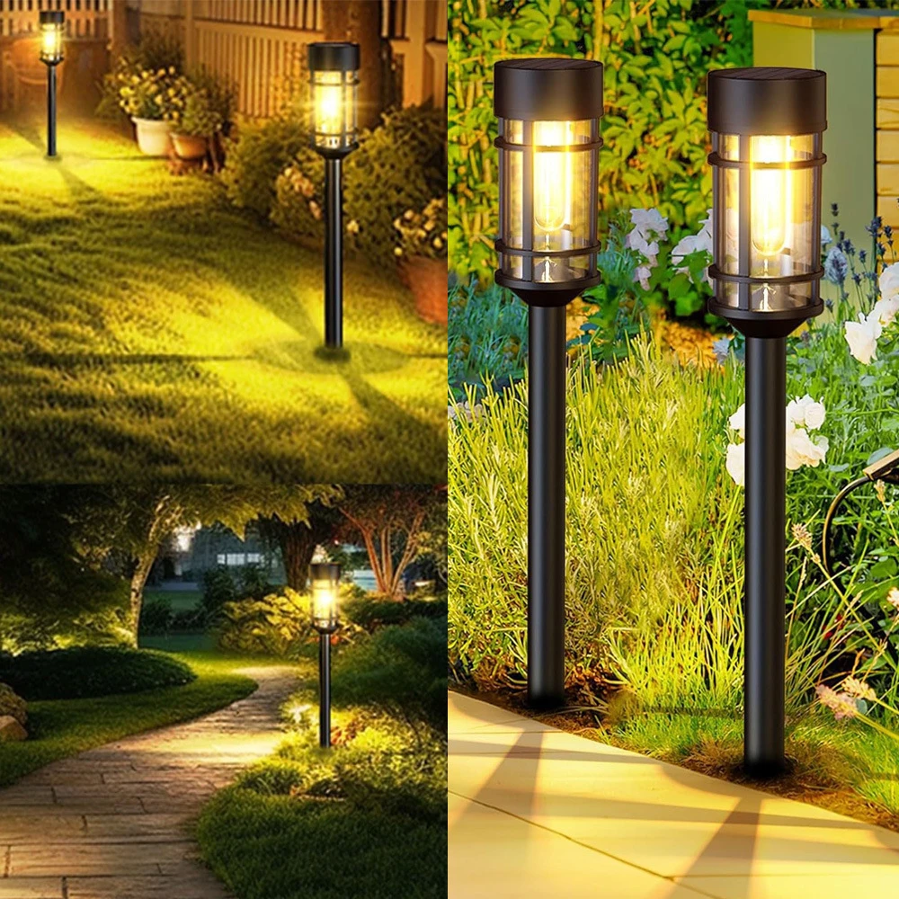 2PCS Solar Pathway Lights Waterproof Upgraded Walkway Landscape Outdoor Driveway Lights for Yard Lawn Patio Garden Decor 3