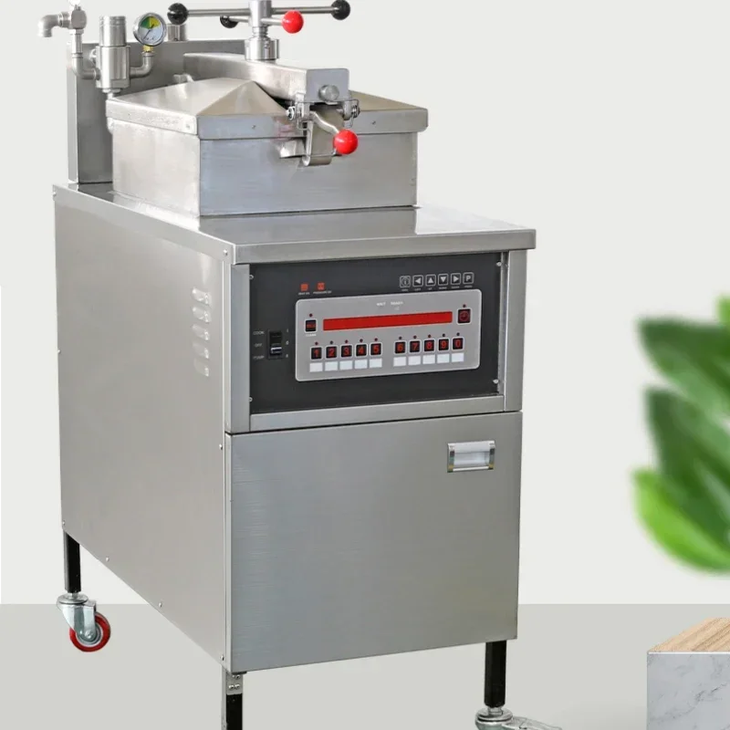 380V Computer Panel High Pressure Fryer Electric Heating Gas Filter Fryer With Oil Pump YXD-25D Single Cylinder Chicken