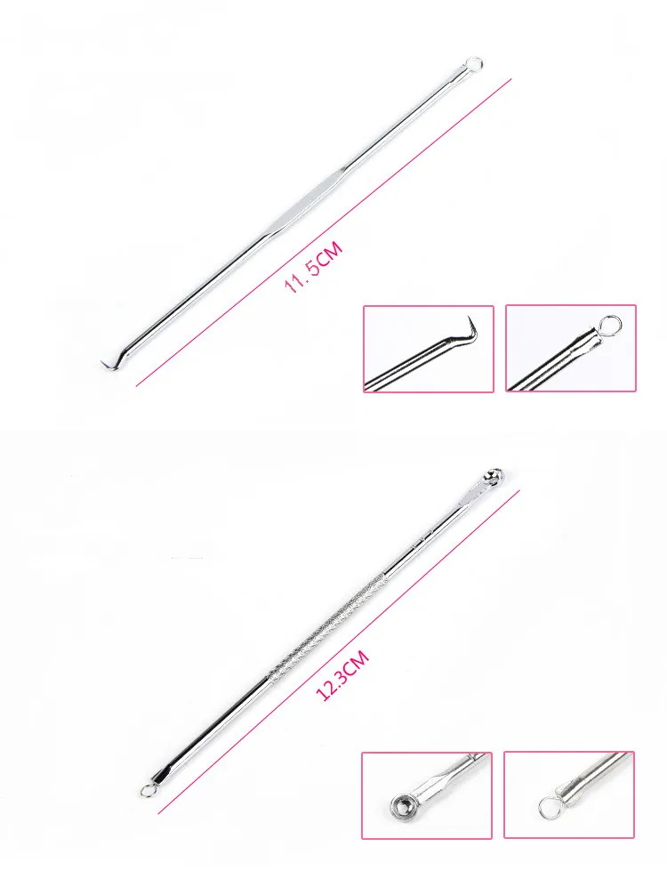 4-in-1 Dual-Head Acne Needle & Blackhead Extractor Set - Professional Spot Cleaner & Skin Care Tool Kit