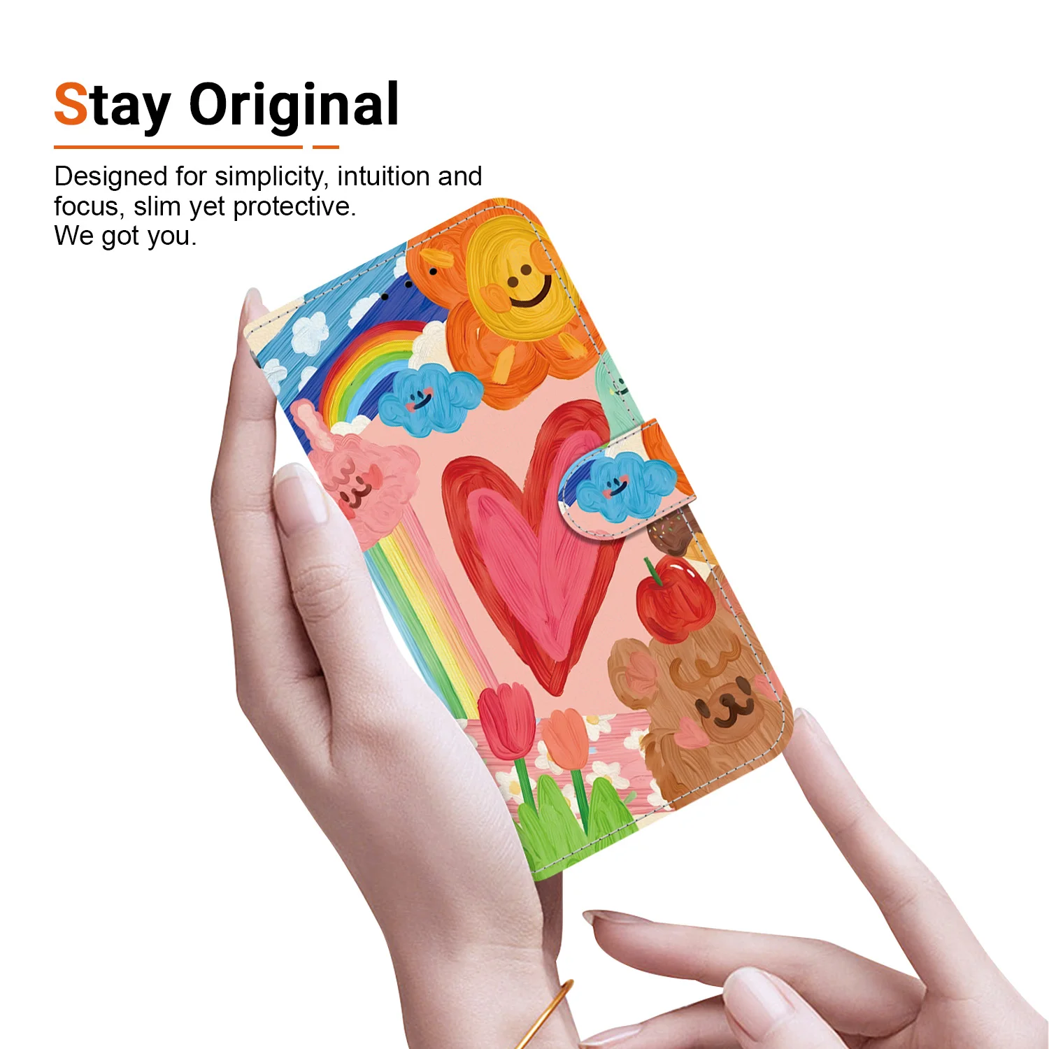 Elegant Floral Leather Flip Phone Case with Stand and Card Slots