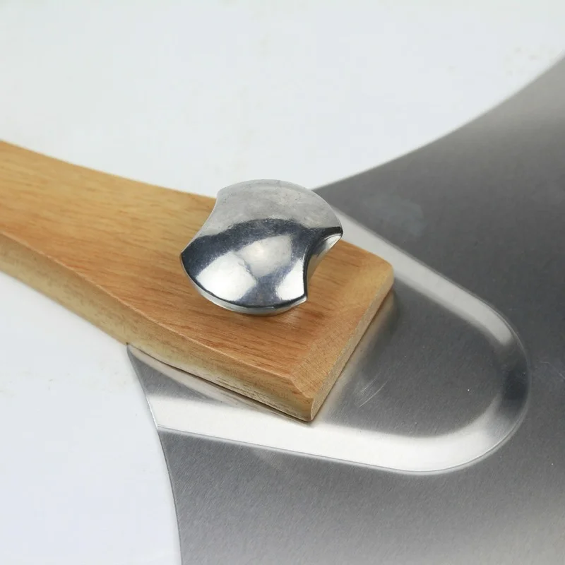 Folding Aluminum Metal Pizza Peel, 12 "Pizza Shovel, Foldable Wooden Handle, Transfer Pizza Spatula, Large Baking Tools