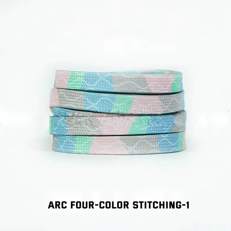 Dazzling Blue Striped Tie-Dye Gradient Flat Shoelaces - Vibrant Unisex Sneaker Laces