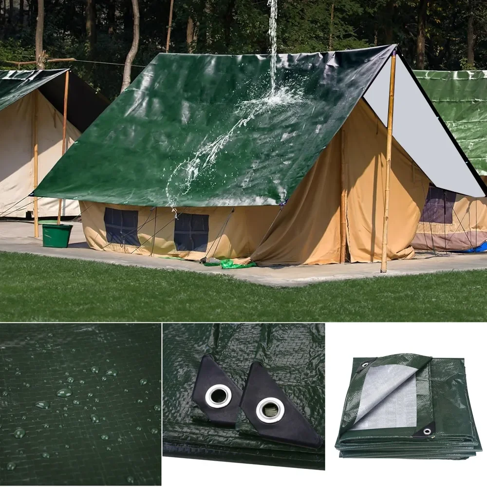 Heavy Duty Tarp Cover Extra Thick Tarps Waterproof Tear Rip Proof UV Resistant Tarpaulin with Reinforced Grommets Camping Awning waterproof tarpaulin waterproof tarp tarpaulin rain cover