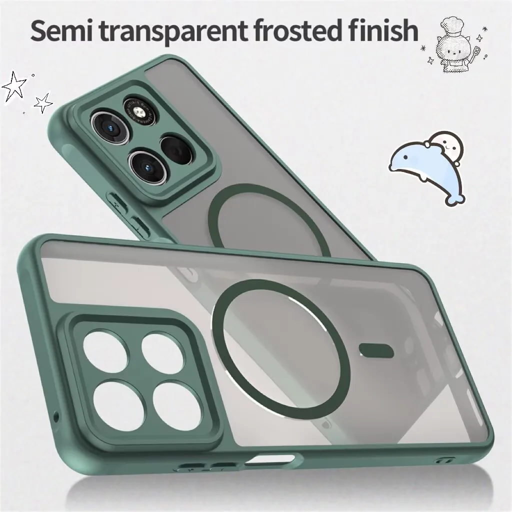 Magnetic Translucent Frosted Matte Waterproof Protective Phone Case