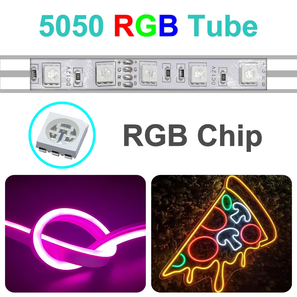 1m-5m LED Neon Strip 5050 RGB WS2811 Dream Color Individually Addressable Smart IC Flexible Light Tape IP67 Waterproof DC12V/24V