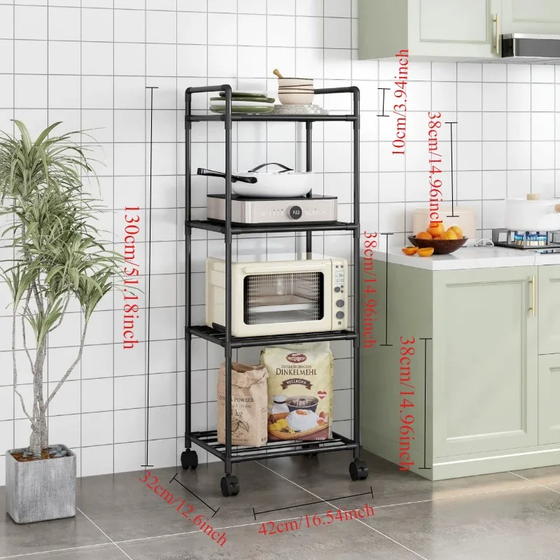 Storage Rack Floor Standing Bathroom Kitchen Storage Racks with Pulleys Household Organization Racks DIY Handmade Item wall shelves