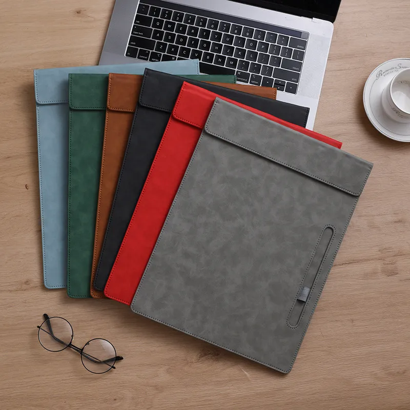 Manager Paper Folder Art students Sketchbook Splint Paperboard Clip Holder Loose Papers Storage Rack Leather Cover A4