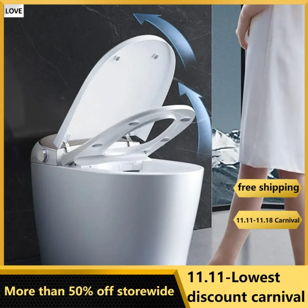 Smart Toilet, Bidet Built in And Auto Open/Close Heated Seat Automatic Flush Bidet Toilet with Night Light, Toilets Smart